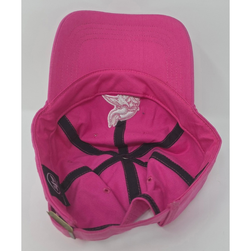 '47 Brand Minnesota Vikings Strapback Hat Womens Pink NFL Embroidered Cap - Picture 6 of 10